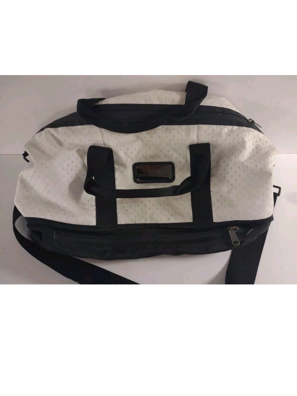 Adidas Stella McCartney Weekend Gym Bag White & Black Nylon Shoulder Strap